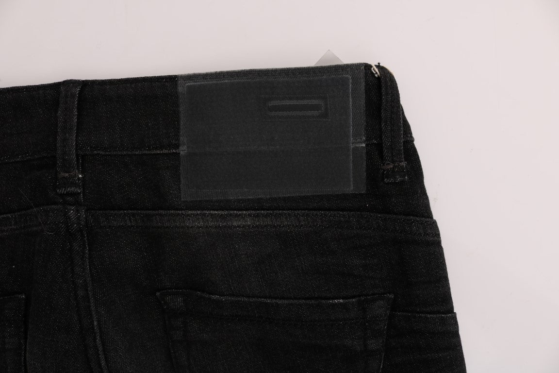 Eight Black Denim Cotton Pants Slim Fit Jeans